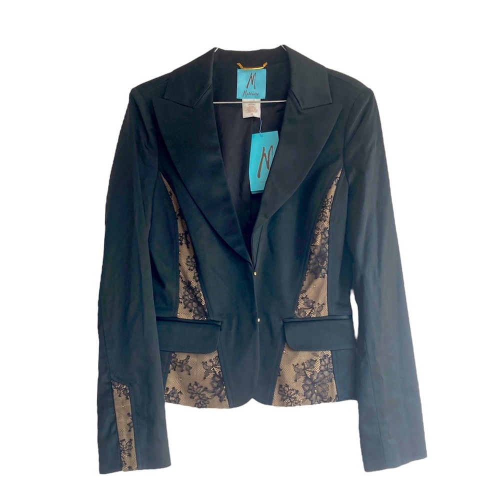Marciano woman blazer pencil skirt 2 piece suit black gold size top 10 skirt 6